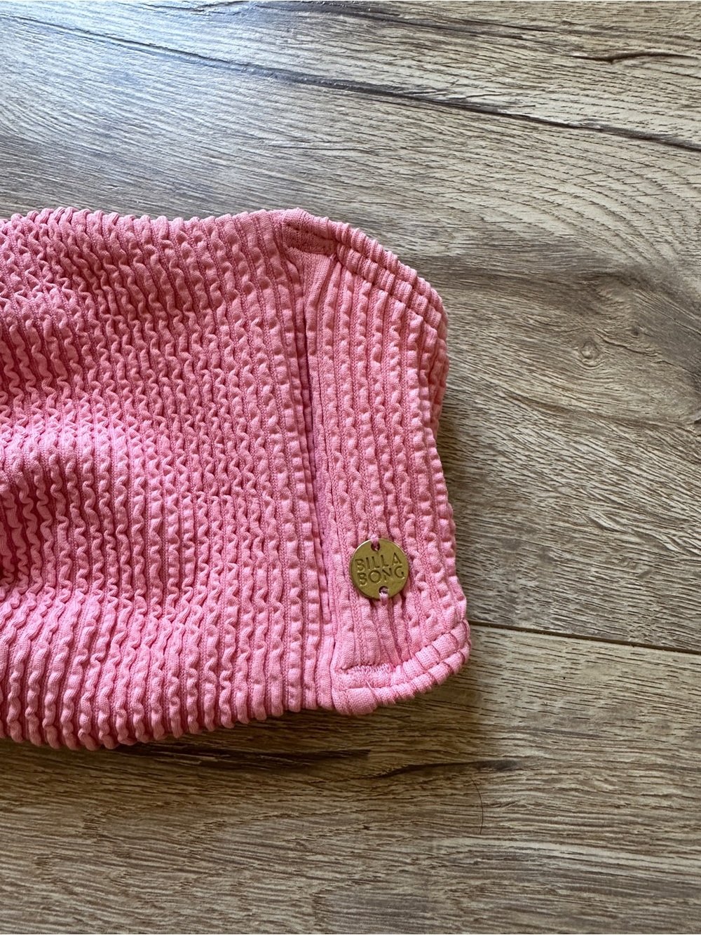 Pink Ribbed Bandeau Top - Picture 6 of 7